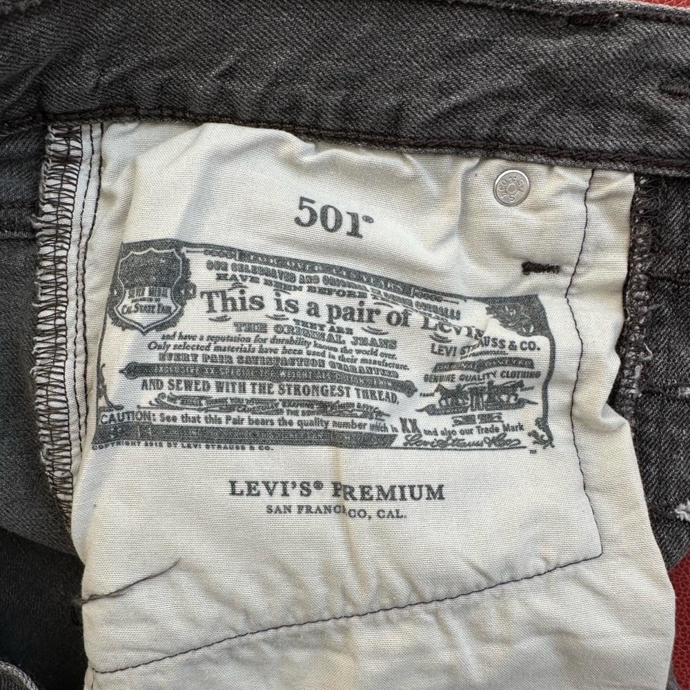 Vintage Levi's 501 Black Cutoff Denim Jean Shorts, size 26 - Picture 7 of 8